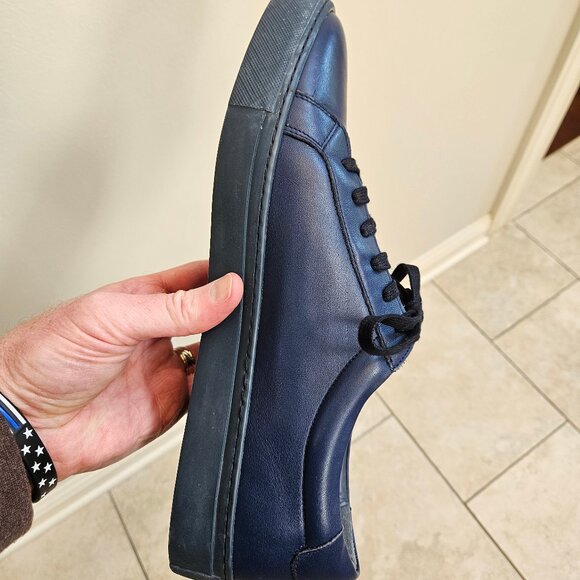 Italic Men's Cadence Tonal Midnight Blue Leather Sneakers, Sz 13 - Picture 12 of 16